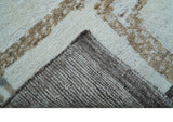 Fossil Custom Made Contemporary Brown Hand knotted Wool Rug