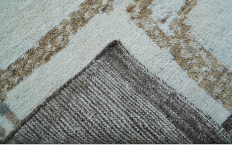 Fossil Custom Made Contemporary Brown Hand knotted Wool Rug
