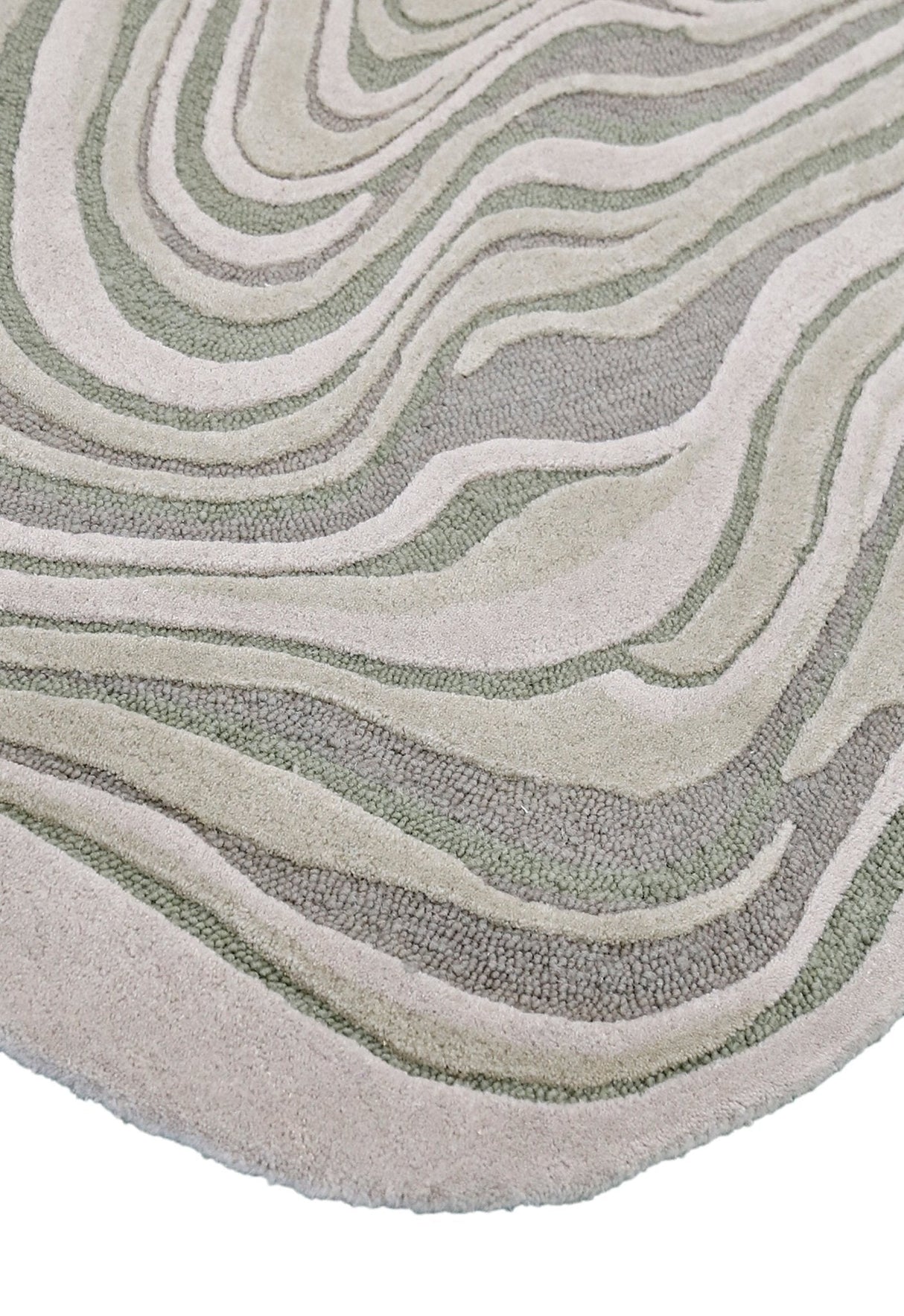Fossil Modern Style Ivory Hand Tufted 5x7 Wool Rug