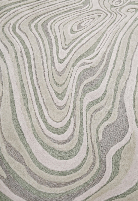 Fossil Modern Style Ivory Hand Tufted 5x7 Wool Rug
