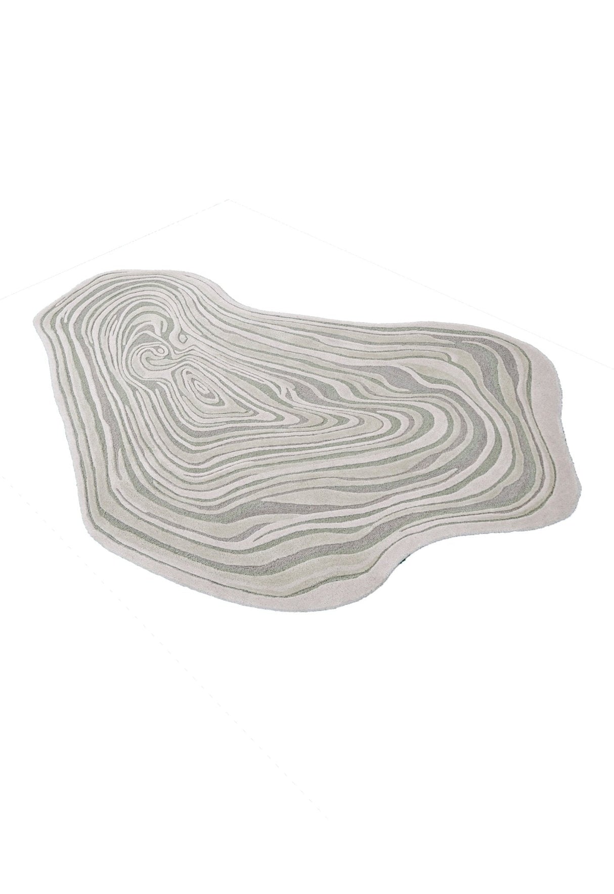 Fossil Modern Style Ivory Hand Tufted 5x7 Wool Rug