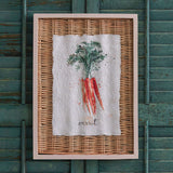 Framed Carrot Art on Wicker Wall Décor-Wall Decor-Parc Decor