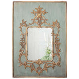 French Antique Wall Mirror with Gold and Green Frame-Mirror-Parc Decor