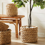 French Braided Abaca Storage Baskets (Set of 2)-Storage Baskets-Parc Decor