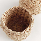 French Braided Abaca Storage Baskets (Set of 2)-Storage Baskets-Parc Decor