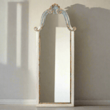 French Country Carved Wood Floor Mirror-Wall Mirror-Parc Decor