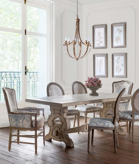 French Country Farmhouse Chandelier in Antique Gold Iron-Chandelier-Parc Decor