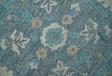 French Design Aubusson Custom Made Ivory and Blue Hand Tufted Wool Area Rug