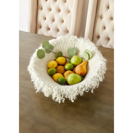 Fringed Skirt Decorative Wool Natural Bowl