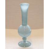 Frosted Blue Haze Glass Vases – Pair
