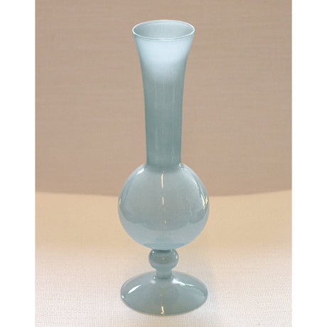 Frosted Blue Haze Glass Vases – Pair