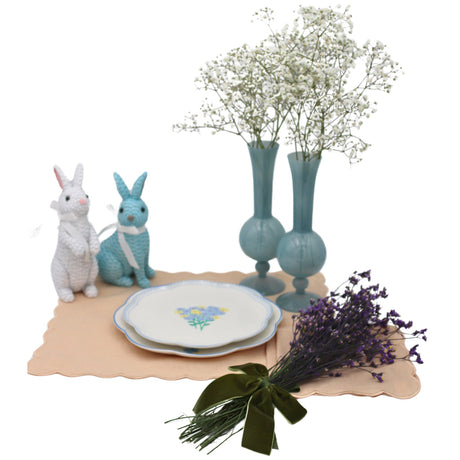 Frosted Blue Haze Glass Vases – Pair