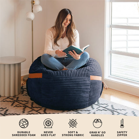 Fuf 4Ft Foam Bean Bag-foam filled-Parc Decor