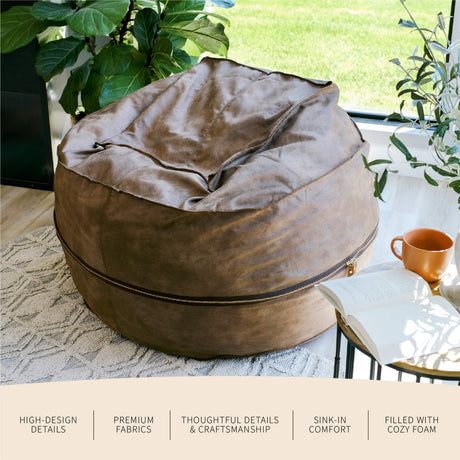 Fuf 4Ft Foam Bean Bag-foam filled-Parc Decor