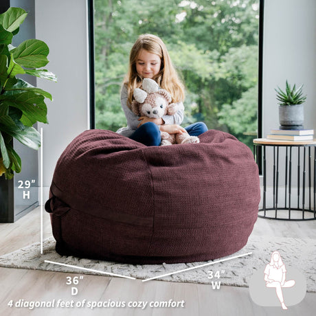 Fuf 4Ft Foam Bean Bag-foam filled-Parc Decor
