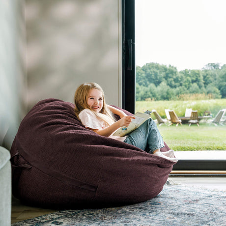Fuf 4Ft Foam Bean Bag-foam filled-Parc Decor