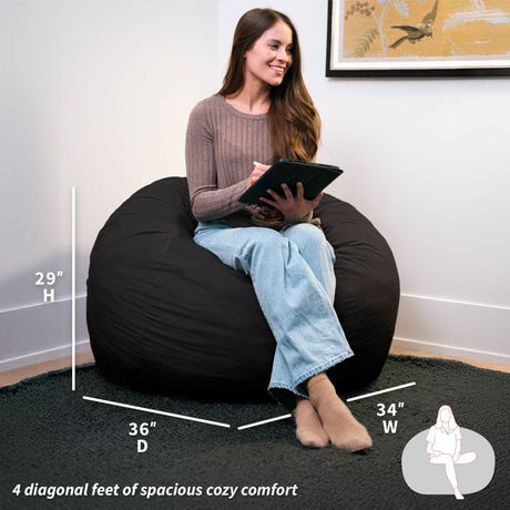 Fuf 4Ft Foam Bean Bag-foam filled-Parc Decor