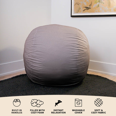 Fuf 4Ft Foam Bean Bag-foam filled-Parc Decor