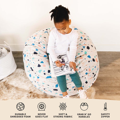 Fuf 4Ft Foam Bean Bag-foam filled-Parc Decor