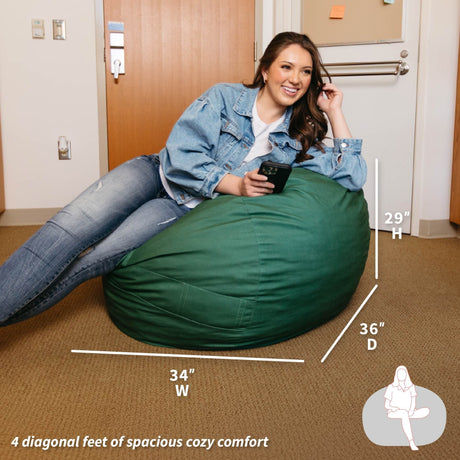 Fuf 4Ft Foam Bean Bag-foam filled-Parc Decor