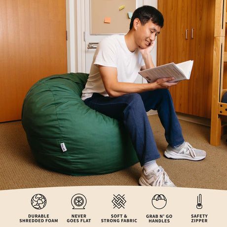 Fuf 4Ft Foam Bean Bag-foam filled-Parc Decor