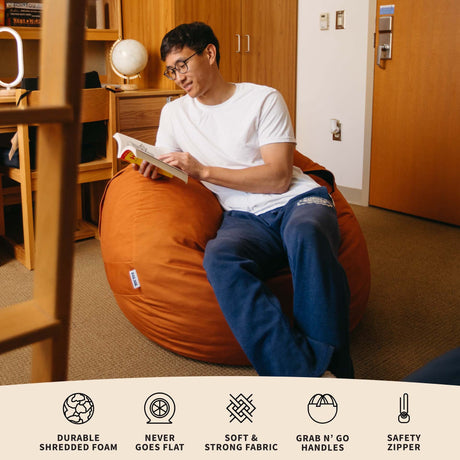 Fuf 4Ft Foam Bean Bag-foam filled-Parc Decor