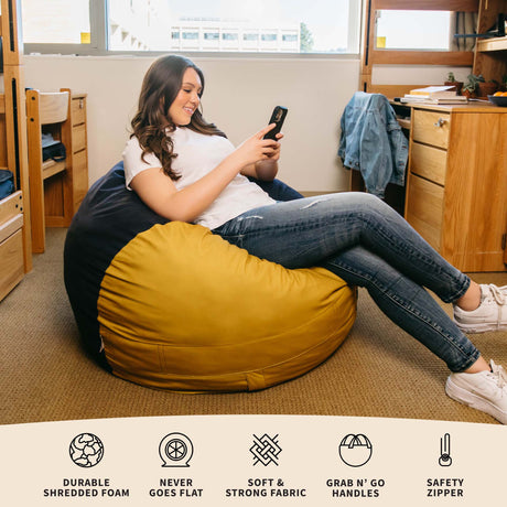 Fuf 4Ft Foam Bean Bag-foam filled-Parc Decor