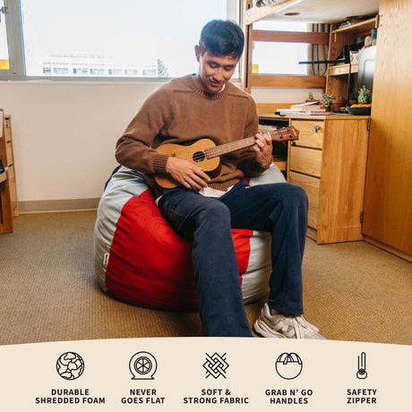 Fuf 4Ft Foam Bean Bag-foam filled-Parc Decor