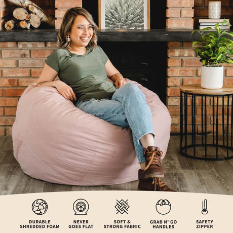 Fuf 4Ft Foam Bean Bag-foam filled-Parc Decor