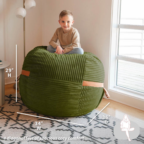 Fuf 4Ft Foam Bean Bag-foam filled-Parc Decor