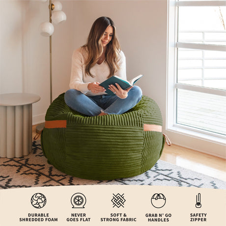 Fuf 4Ft Foam Bean Bag-foam filled-Parc Decor