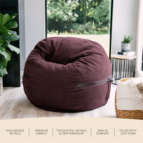 Fuf 5Ft Foam Bean Bag-foam filled-Parc Decor