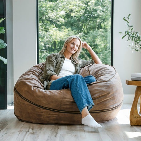 Fuf 5Ft Foam Bean Bag-foam filled-Parc Decor