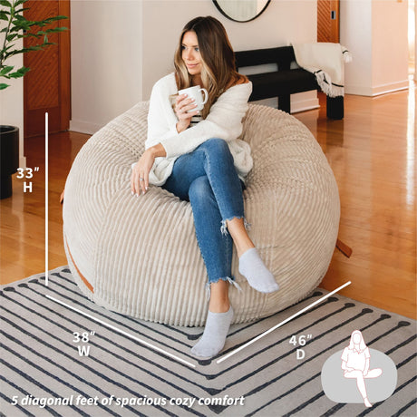 Fuf 5Ft Foam Bean Bag-foam filled-Parc Decor