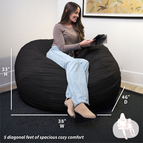 Fuf 5Ft Foam Bean Bag-foam filled-Parc Decor