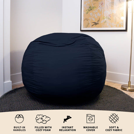 Fuf 5Ft Foam Bean Bag-foam filled-Parc Decor