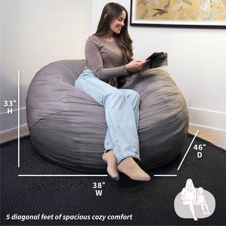 Fuf 5Ft Foam Bean Bag-foam filled-Parc Decor