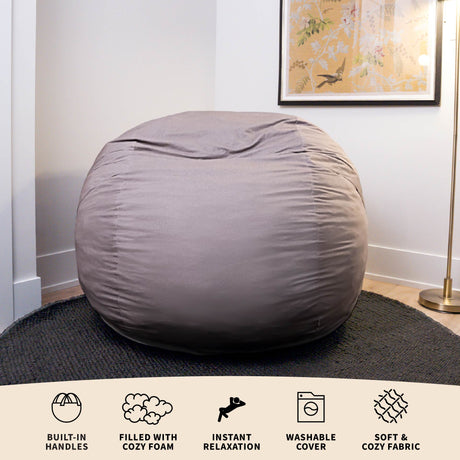 Fuf 5Ft Foam Bean Bag-foam filled-Parc Decor