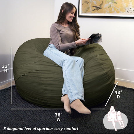 Fuf 5Ft Foam Bean Bag-foam filled-Parc Decor