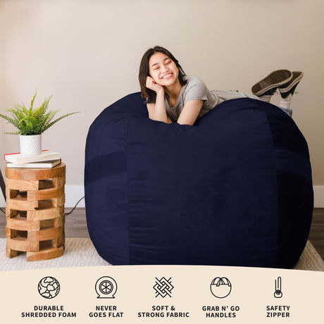 Fuf 5Ft Foam Bean Bag-foam filled-Parc Decor
