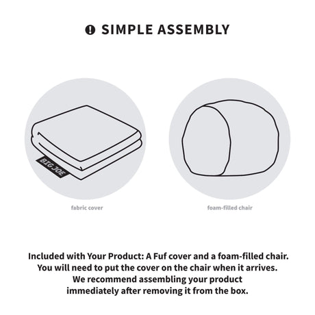 Fuf 5Ft Foam Bean Bag-foam filled-Parc Decor