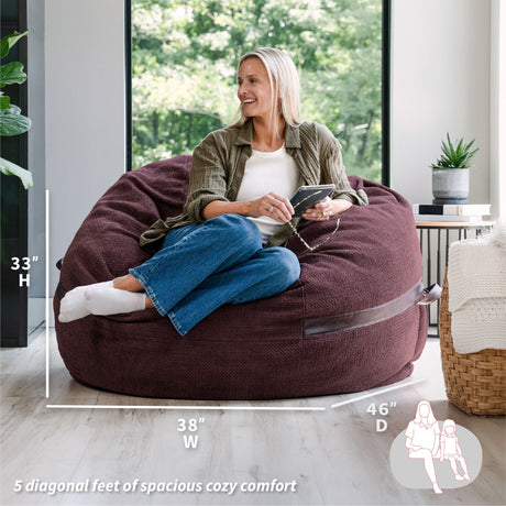 Fuf 5Ft Foam Bean Bag-foam filled-Parc Decor