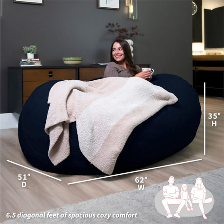 Fuf 6.5Ft Foam Bean Bag-foam filled-Parc Decor