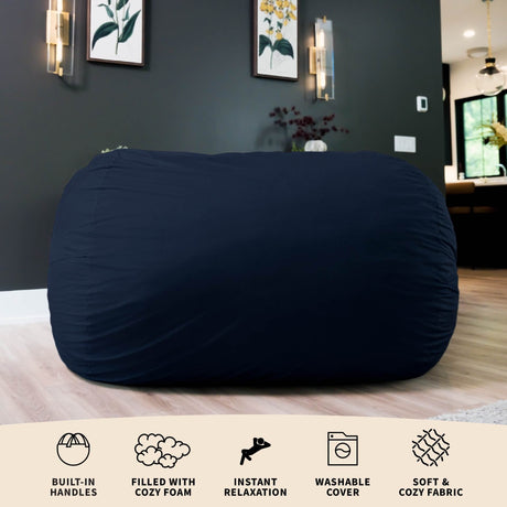 Fuf 6.5Ft Foam Bean Bag-foam filled-Parc Decor