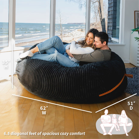 Fuf 6.5Ft Foam Bean Bag-foam filled-Parc Decor