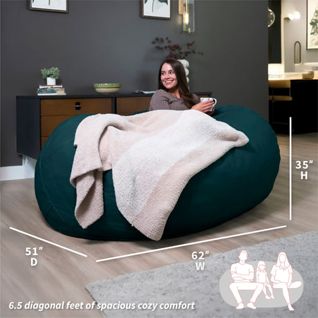 Fuf 6.5Ft Foam Bean Bag-foam filled-Parc Decor