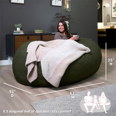 Fuf 6.5Ft Foam Bean Bag-foam filled-Parc Decor