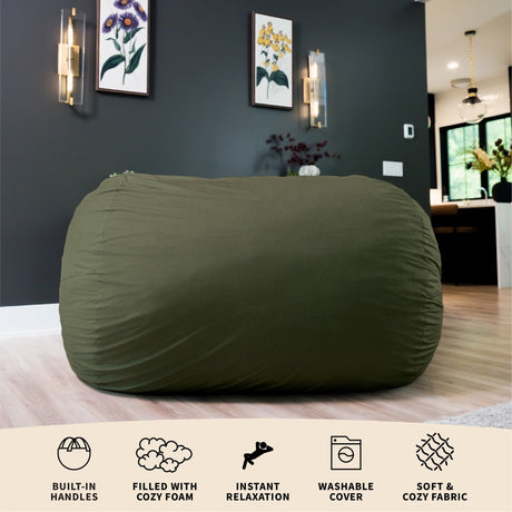 Fuf 6.5Ft Foam Bean Bag-foam filled-Parc Decor