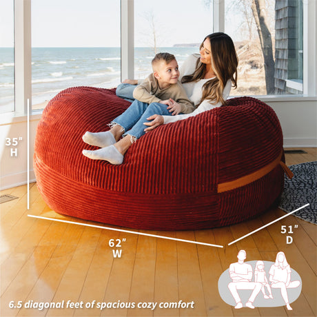 Fuf 6.5Ft Foam Bean Bag-foam filled-Parc Decor