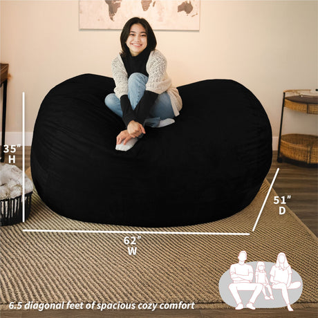 Fuf 6.5Ft Foam Bean Bag-foam filled-Parc Decor